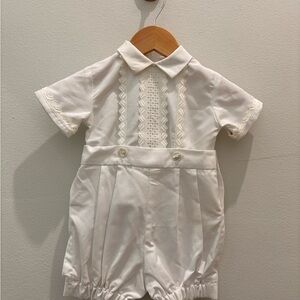 Sylvia Whyte White Embroidered Baby Romper